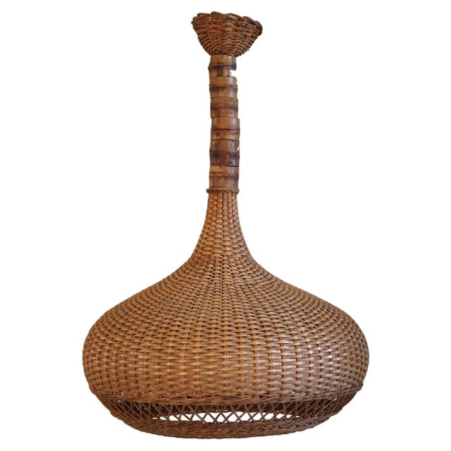 Mid-Century Danish Rattan Pendant, 1960s For Sale