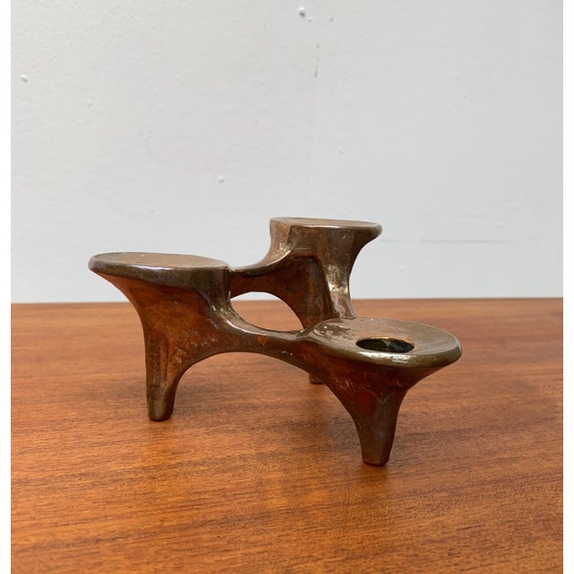 Vintage German Brutalist Metal Candleholder from Harjes For Sale - Image 12 of 18