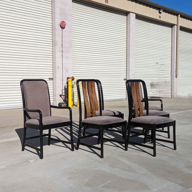 Postmodern Dining Chairs by Bernhardt, Black Lacquer & Birdseye Maple, Set of 6, 1980s For Sale - Image 13 of 18
