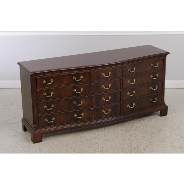 Drexel Heritage Drexel Heritage Mahogany Chippendale Triple Dresser With Mirror For Sale - Image 4 of 18