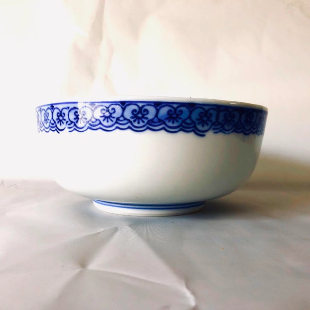 Asian 90's Asian Porcelain Blue & White Bowl For Sale - Image 3 of 5