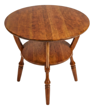 Mid Century Bucks County Two-Tier Provincial Solid Cherry Gueridon Accent Table