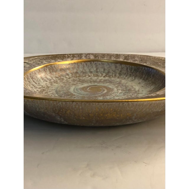 Mid-Century Modern 1960s Stangl Gold and Turquoise Decorative Bowl For Sale - Image 3 of 11