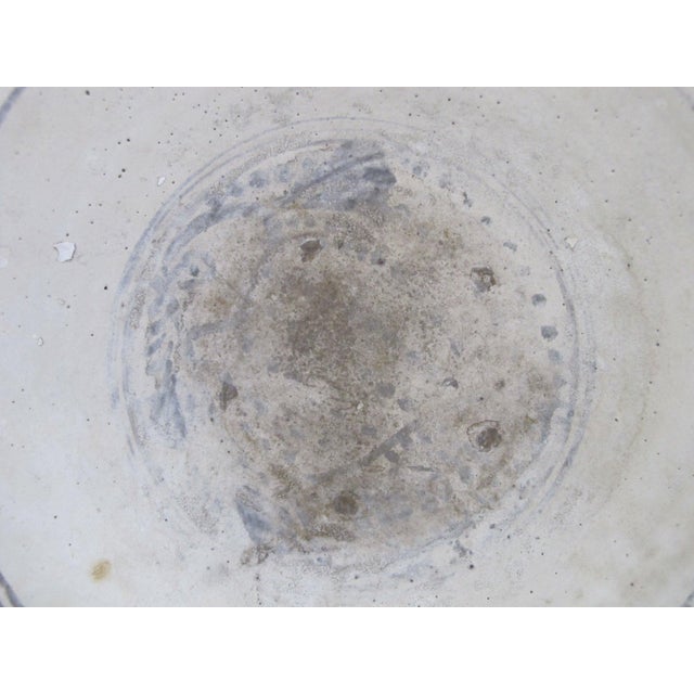 Rustic Southeast Asian Thai Sukhothai Style Antique Blue Gray Stoneware Pottery Bowl For Sale - Image 3 of 11