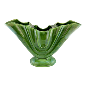 1960s Large Mid-Century Camark Pottery Vase in Glossy Green Glaze