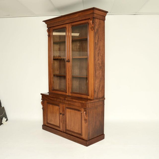 Mid 19th Century Antique Victorian Breakfront Bookcase, 1840s For Sale - Image 5 of 14