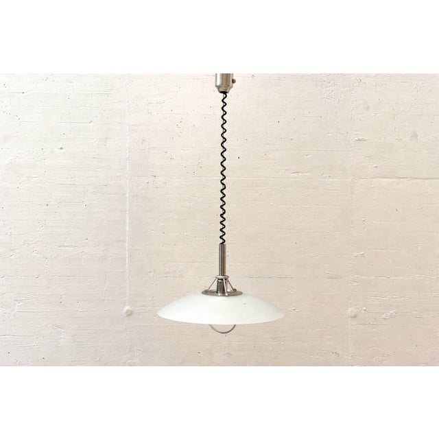 Vintage Pendant Lamp with Opal Glass Shade, 1970s For Sale - Image 5 of 11