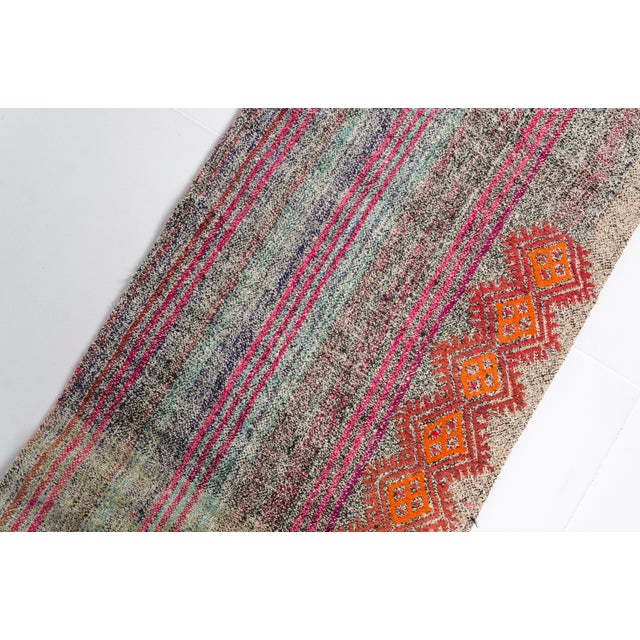 Fleatweave Vintage Runner Rug For Sale - Image 4 of 11