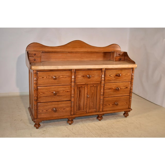 19th Century Pitch Pine Sideboard With Sycamore Top Chairish