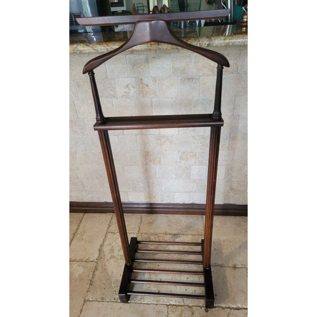 Mid 20th Century Mid 20th Century Vintage Wooden Valet Stand, Classic Gentleman's Organizer For Sale - Image 5 of 7