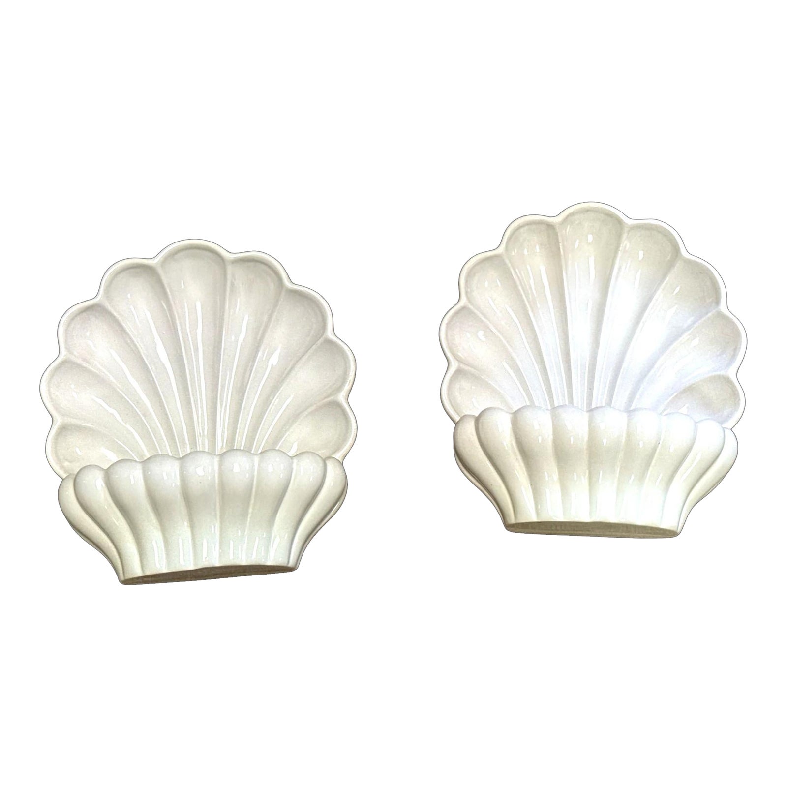 Vintage Paul Hanson Lighting Co Porcelain Shell Shaped Scones - A Pair ...