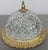 Vintage French Brass and Crystal Ceiling Lamp For Sale - Image 3 of 12