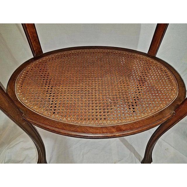 19c French Marble Top Caned Side Table For Sale - Image 9 of 10