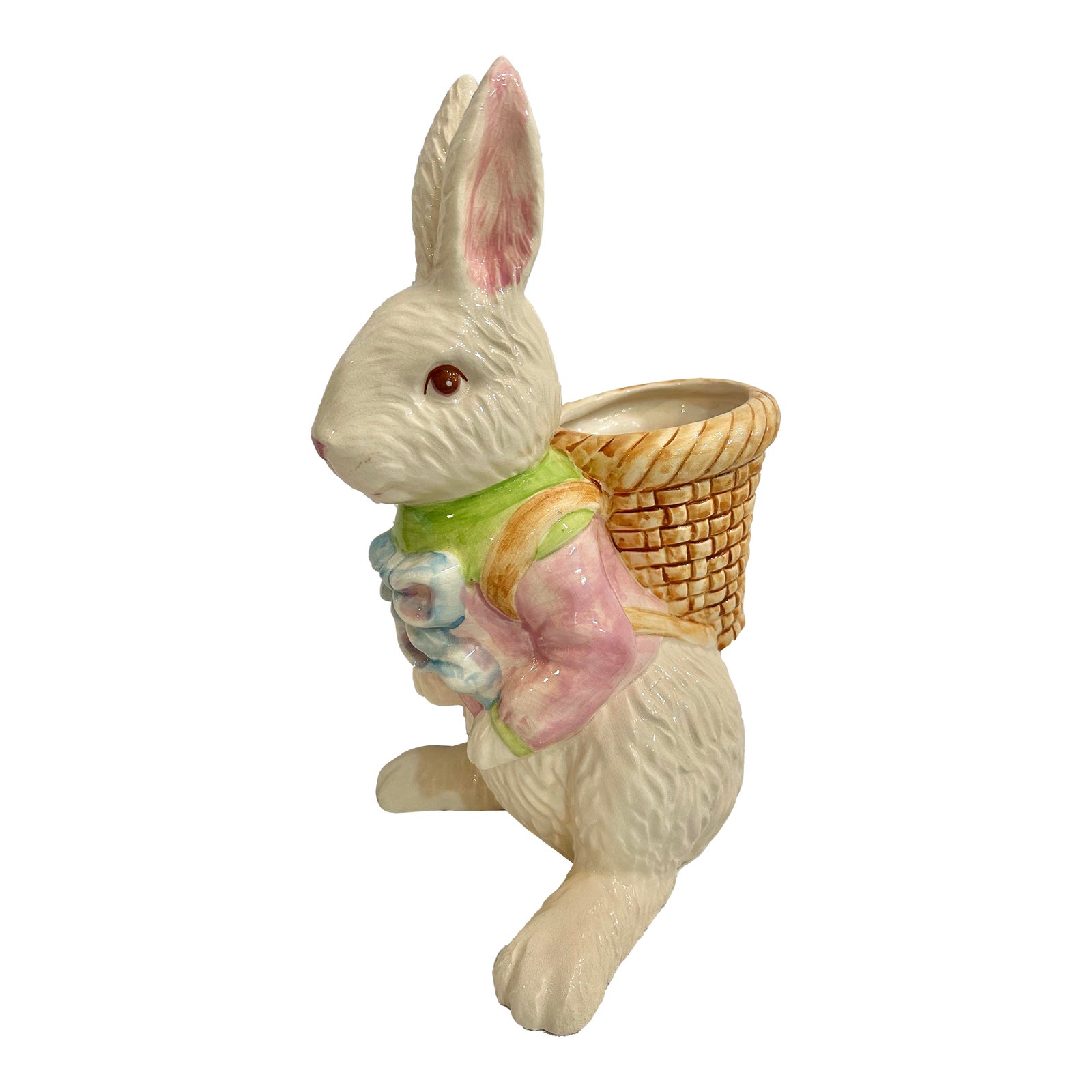 Vintage Department 56 Bunny Rabbit Hand Painted Ceramic Vase or Planter ...
