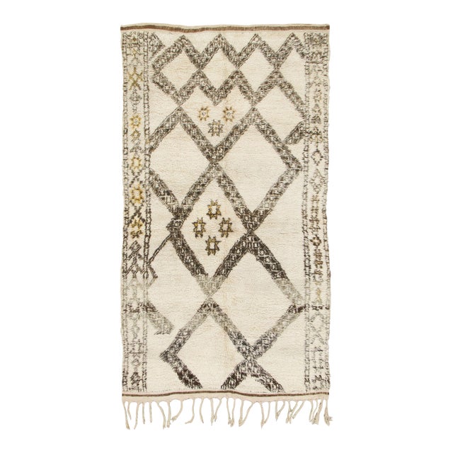 Vintage Moroccan Berber Wool Runner With Tribal Design by Rug & Kilim, 1950-1959 For Sale