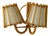 Double Rattan Wall Sconce Handcrafted Pencil Reed Artisan Lighting For Sale