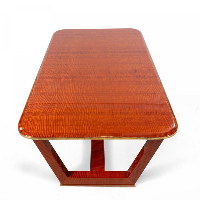 Customizable French 1940s Style Makore Veneer Coffee Table (manner of ...