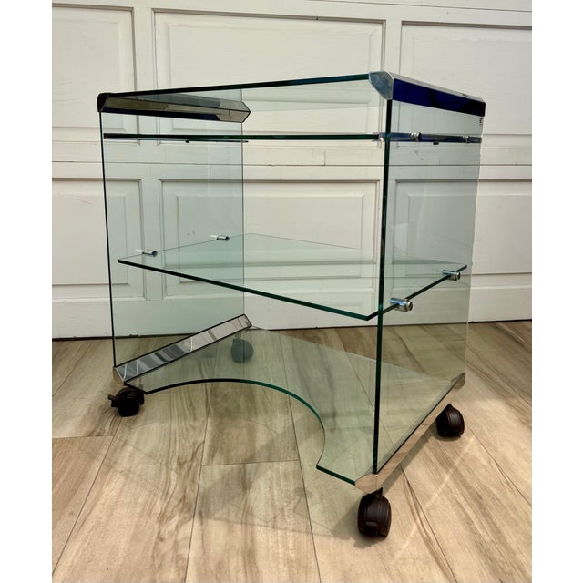 1970s Gallotti & Radice "George" Glass Bar Cart by Pierangelo Gallotti For Sale - Image 13 of 13