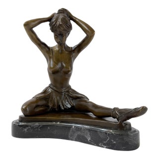 Bronze Statue of Seated Ballerina – 13" For Sale