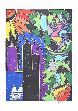 Antonio Cremonese, Abstract Urban Landscape, Lithograph