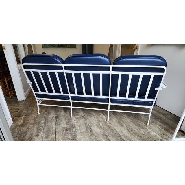 6-Piece Vintage Faux Bamboo Greek Key Outdoor Patio Set For Sale - Image 16 of 18