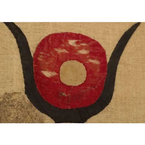 A whimsical and large antique Egyptian embroidery made for sale to tourists during the 19th century and early 20th...