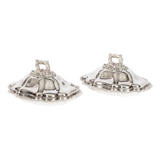 Antique English Sheffield Entree Dishes, 18th Century, Set of 2 For Sale