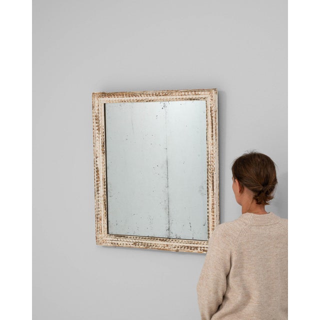 19th Century France Cream Wood Mirror For Sale In Greensboro - Image 6 of 10