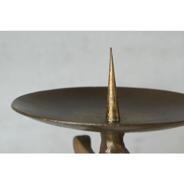 Gold Brutalist Candleholder in Brass, 1960s For Sale - Image 8 of 10