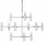 Polished chrome chandelier with 12 lights , used as an entry way piece . art deco modern .