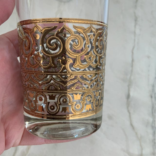 Georges Briard Mid 20th Century Georges Briard Crown and Scroll 22k Highball Glasses - Set of 4 For Sale - Image 4 of 8