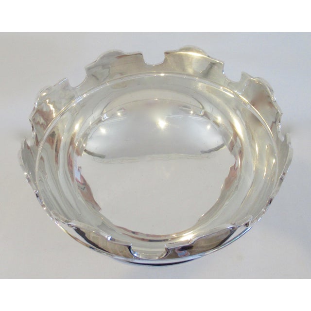 Silver Oversized Silver Plate (Made in India) -English Scalloped Crest- Footed Center Cachepot, Centerpiece For Sale - Image 8 of 14