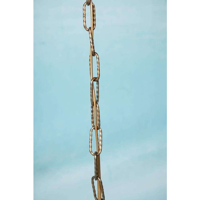 Vintage Regency Brass & Glass Pendant For Sale - Image 18 of 18