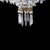 Italian Vintage Italian Brass & Cut Crystal 3-Light Chandelier C1950 For Sale - Image 3 of 6