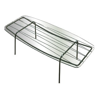Mid-Century Glass and Metal Coffee Table, 1950s For Sale