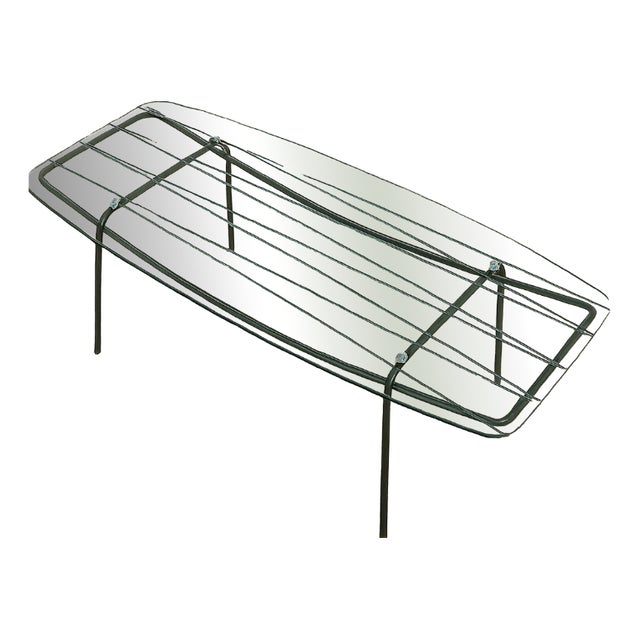 Mid-Century Glass and Metal Coffee Table, 1950s For Sale