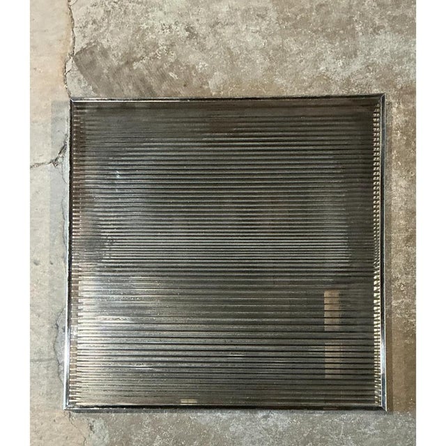 Vintage Geometric Metal and Mirrored Glass For Sale - Image 11 of 12