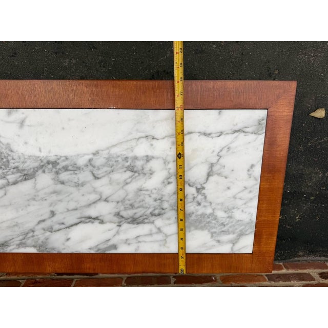 Brown Vintage Hollywood Regency Campaign Style Marble Top Low Table Cabinet by Weiman For Sale - Image 8 of 18