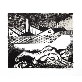 Figura En El Frente De Las Casas, Juan Garcia Ripolles Lithograph, Signed and Numbered in Pencil For Sale