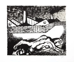 Figura En El Frente De Las Casas, Juan Garcia Ripolles Lithograph, Signed and Numbered in Pencil