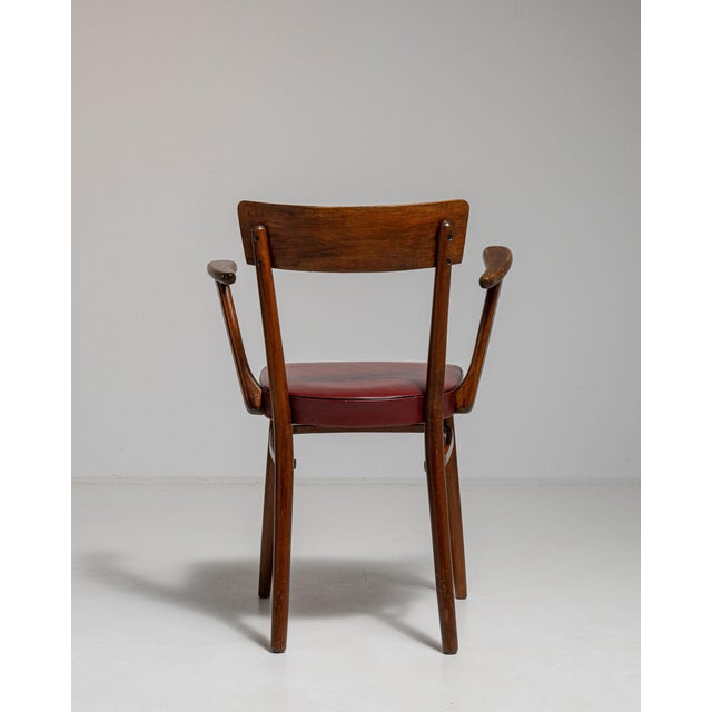 19th Century France Mid-century Modern Red Wood Lounge Chair For Sale - Image 11 of 11