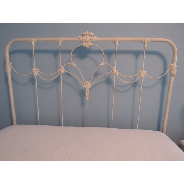 Antique American White Solid Cast Iron Double Bed Frame Chairish