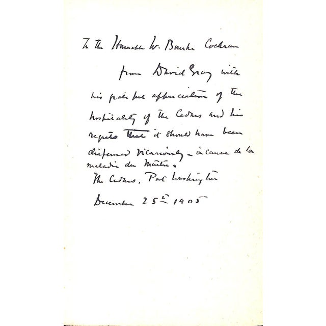 GRAY, David Warmly inscribed on FFEP Vol 1 [226] pp. Vol 2 [255] pp. The Century Co. 1904 7" x 4 1/2"
