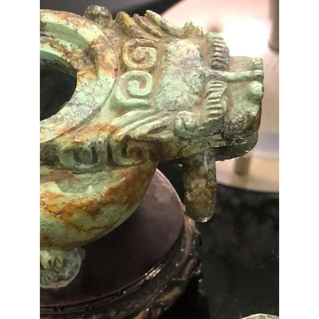 1960s Small Vintage Columbian Mayan Art Style Censer in Turquoise, 1960 For Sale - Image 5 of 10