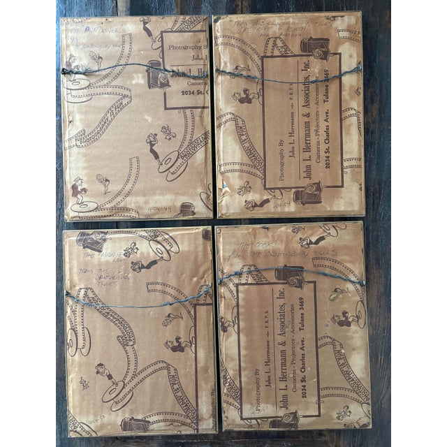 Brown Set of 4 English Vintage “Canterbury Tale” Matted Prints With Gold Wooden Bamboo Frames for Cottage Core & English Cottage Style Decor - View Photos For Sale - Image 8 of 8