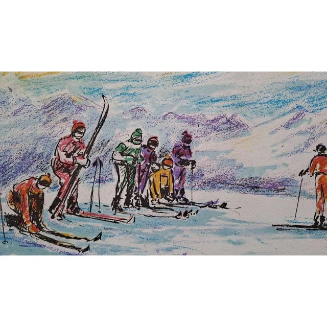Georges Yoldjoglou, Ski Departure, Original Color Lithograph For Sale - Image 3 of 7