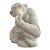 Vintage Italian Glazed Terracotta Monkey Sculpture in Contemplative Pose For Sale