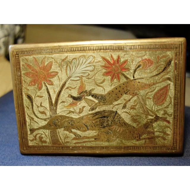 Late 19th Century Enameled Brass Persian Hinged Box For Sale - Image 4 of 12