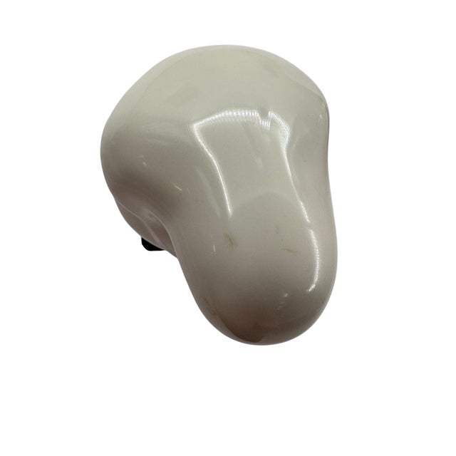 Ivory Mid 20th Century Edith Kolton Minimalist Glazed Ceramic Mother and Child Sculpture on Black Base For Sale - Image 8 of 11