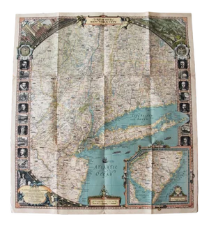 1939 Reaches of New York City Map, Issue of National Geographic Magazine